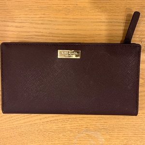 Kate Spade Bifold Checkbook Wallet - Maroon